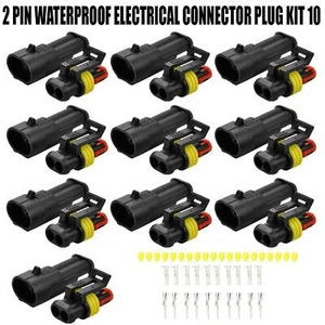 10 Paar KFZ Stecker Steckverbindung Steckverbinder Auto Wasserdicht Kabel 2polig - Bild 1 von 12