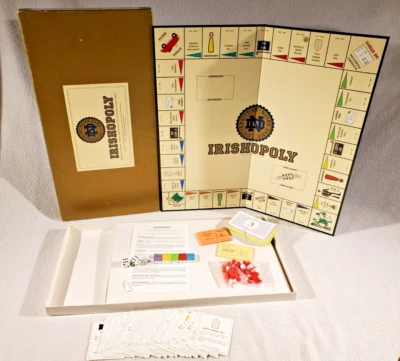 IRISHOPOLY Notre Dame University Fighting Irish Monopoly Board Game Vintage 1986 - Image 1 of 4