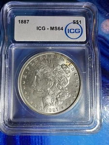 1887 Morgan Dollar ICG MS 64 Sharp P Mint - Picture 1 of 9