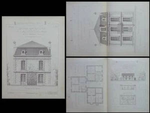PERIGUEUX, HOUSE OF MR GAULIER - ENGRAVINGS ARCHITECTURE 1884 - CROS PUYMARTIN - Picture 1 of 1