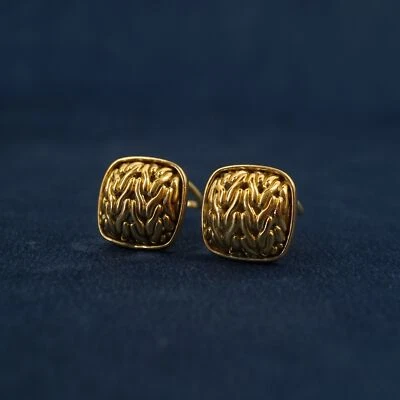 John Hardy 18k Yellow Gold Classic Chain Dome Omega Back Earrings - Free Ship US - Image 1 of 4