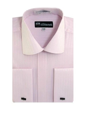 Camisa de vestir a rayas para hombre tono sobre tono puño francés estilo SG-30 Foto 1 de 4
