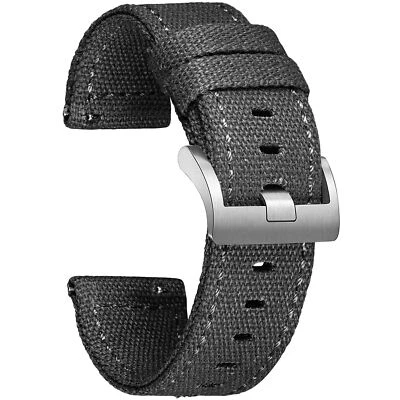 Quick Release Canvas Watch Band 18 20 22MM Military Fabric Watch Strap Men Women - Image 1 of 4
