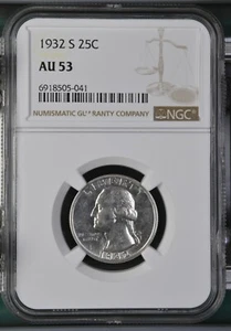 1932-S Washington Quarter 25 cents - NGC AU53 - Picture 1 of 6