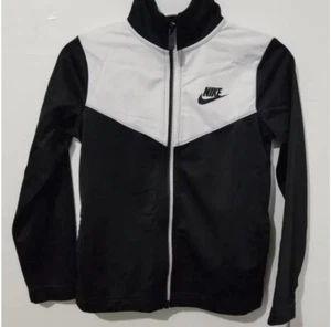 NEW Nike Track Jacket, Black, White, Full-zip, Kids Size 5 - Picture 1 of 2