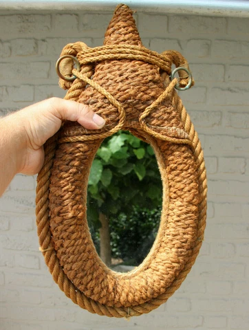 Vintage Audoux  Minet Rope Wall mirror France 1950s Cover