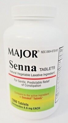 Major Senna 8.6mg Laxative Tablets 1000ct -Expiration Date 08-2024 • 21.83$