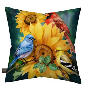 Briarwood Lane Birds in the Garden Indoor/Outdoor Pillow - Picture 1 of 4