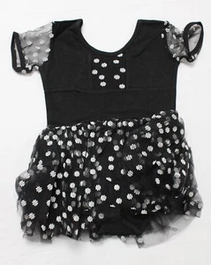 Arshiner Girl's Skirted Short Sleeve Tutu Ballet Leotard AR8 Black Size 13 NWT - Picture 1 of 4