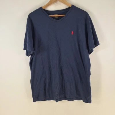 Polo Ralph Lauren mens t shirt size M navy blue short sleeve Vneck cotton 116287 - image 1 of 4