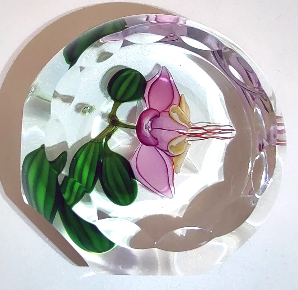 Perthshire 1987C Theobroma Cacao Flower Scallop Faceted Lampwork Paperweight - Image 1 of 4