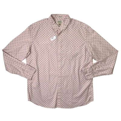 J Crew Shirt Mens 2XLT Tall Light Pink Navy Organic Cotton Classic Secret Wash - Image 1 of 4