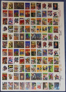 TARJETAS COLECCIONABLES JACK KIRBY & JOE SIMON~HOJA SIN CORTAR~FIRMADA STERANKO~ZECK~RUBINSTEIN - Imagen 1 de 10