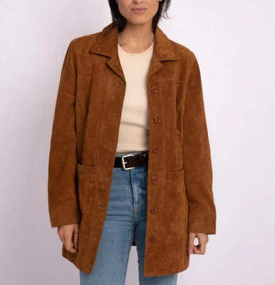 Brown Leather Jacket Women Pure Suede Casual Size XS S M L XL XXL Custom Made - Image 1 of 4