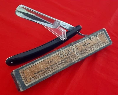 Straight razor/rasoio a mano libera Niazi (Solingen) with box vintage - Immagine 1 di 4