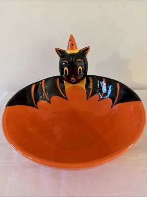 Carnaval Cottage Johanna Parker Halloween Caramelo Plato Servir Cuenco Gato Murciélago Foto 1 de 4
