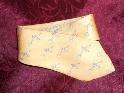 Corbata estrecha Thomas Pink England con logotipo de esgrima de zorro para hombre de lujo 100 % seda Foto 1 de 4