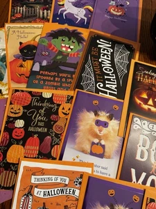 Lot Of 10  New Hallmark Halloween Greeting Cards with Envelopes Random Free Ship - Picture 1 of 5