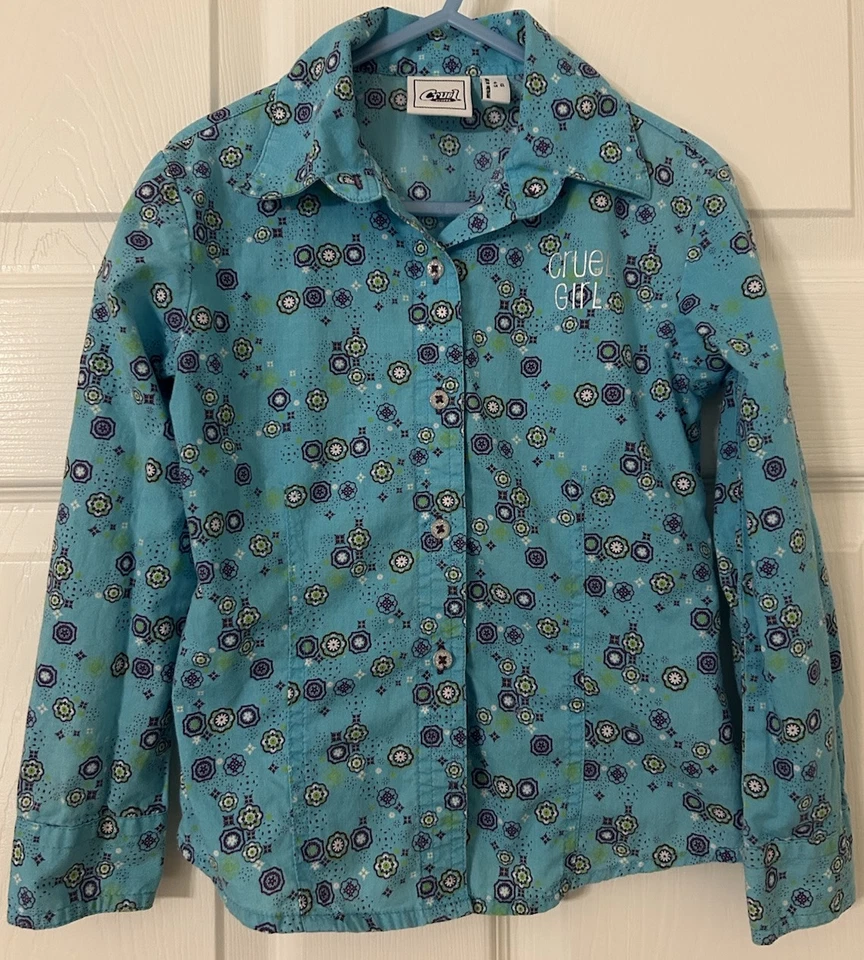 Cruel Girl Youth XS 4/5 Size Turquoise Button Up Long Sleeve Western Shirt - Image 1 of 4