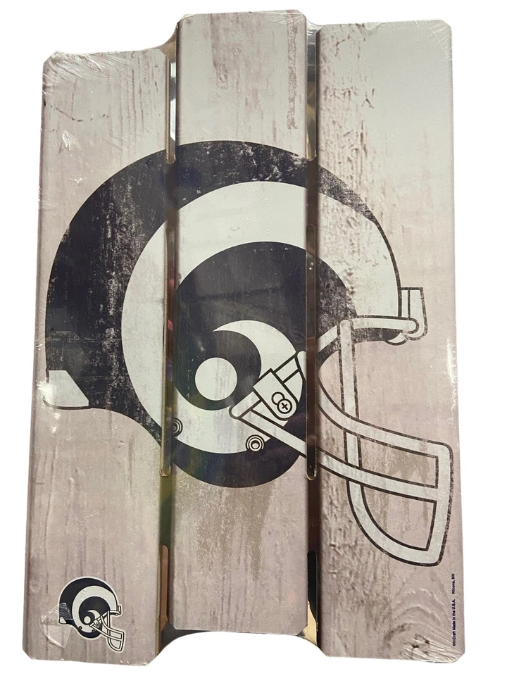 Letrero de valla de madera de Los Angeles Rams 11"x17" [NUEVO] NFL pared hombre cueva ventilador pared Foto 1 de 1