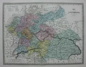 CÍRCULOS DE ALEMANIA EN 1789, BOHEMIA, mapa antiguo original, Malta-Brun, c.1882 - Imagen 1 de 5