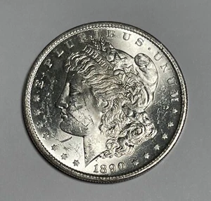 1890-S Morgan dollar (#16500) frosty BU obv scratchy rev Gem. - Picture 1 of 2