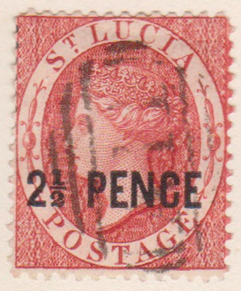 (F220-11) 1881 St Lucia 2 1/2d red brown QVIC stamp (K)  - Изображение 1 из 1