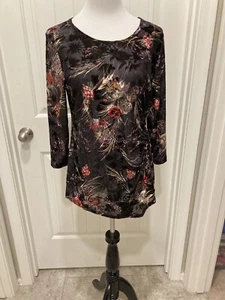 Soft Black Only Nine Top SZ XL Some Parts Flocked Detail At Waist - Picture 1 of 9