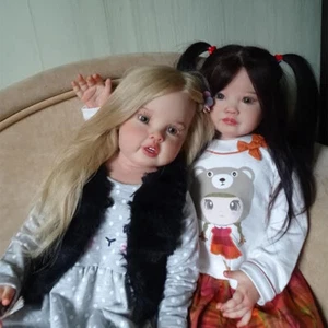 Muñeca bebé renacida 2 piezas 30 pulgadas pintada niña buena amiga niño pequeño pelo enraizado a mano - Imagen 1 de 6