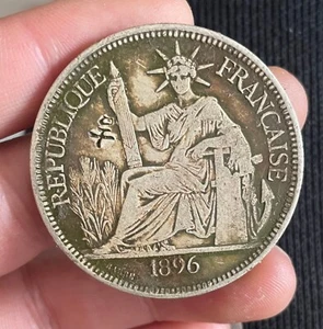 French Indo-China: French Colony Piastre 1896 - Picture 1 of 2