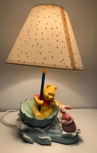 Vintage Hampton Bay Disney Winnie the Pooh & Piglet Umbrella Nursery Lamp 16" - Picture 1 of 11