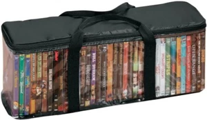 Sac de rangement pour DVD portable, étui de transport pour disque CD, couvercle transparent avec protection fermeture éclair - Photo 1/1