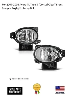 Conjunto de luces antiniebla halógenas blancas cálidas lentes transparentes para Acura TL tipo S 2007-2008 Foto 1 de 4