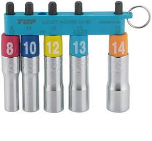 TOP 1/4" BIT STECKSCHLÜSSELSATZ LÄNGE 95mm (8,10,12,13,14mm) EDX-814HS MADE IN JAPAN - Bild 1 von 5