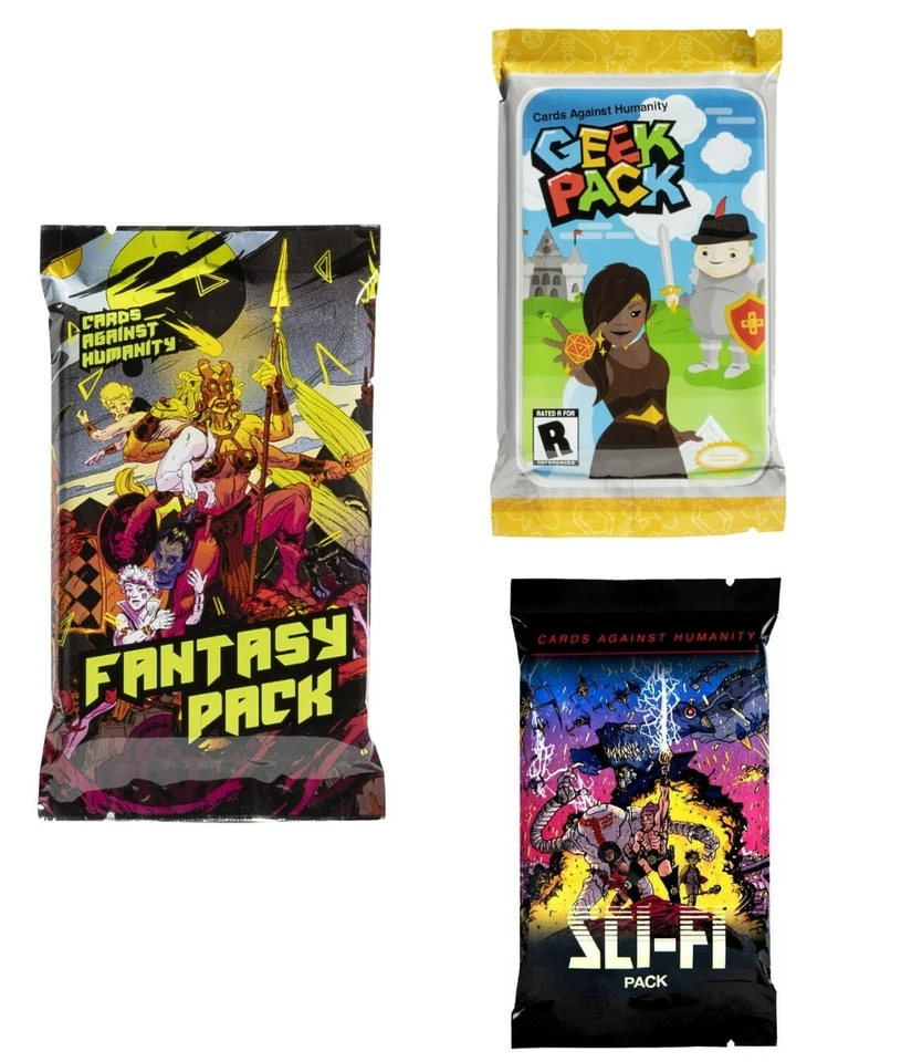 Novo Pacote de Cartas Contra a Humanidade Geek, Fantasia e Ficção Científica (3 Pacotes) - Imagem 1 de 1