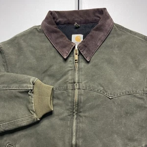 Vintage Carhartt J14 MOS Jacket Mens 2XL Moss Green Sante Fe Duck Canvas XXL - Picture 1 of 14