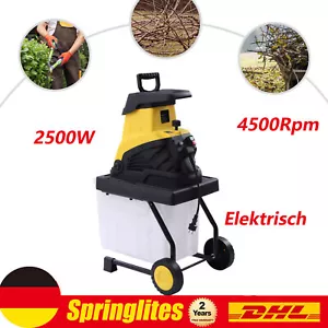 2500W Elektrischer Holzhäcksler Gartenhäcksler Häcksler mit 45 L Auffangbehälter - Bild 1 von 19