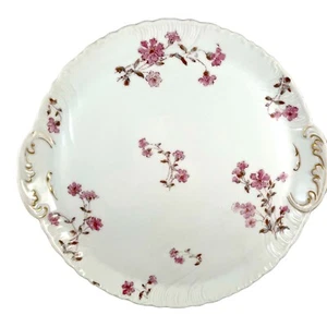 Antique Charles Fields Haviland Limoges Pink Roses Serving PlatterTray 9.5in - Picture 1 of 10