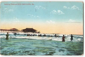 1910 Bathing Scene at Old Orchard, Maine VTG Postcard SK2. - Picture 1 of 2