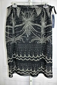 Womens Jones Wear NWT Layered Black Gray Sequin Skirt SIze 12 NEW - Picture 1 of 3