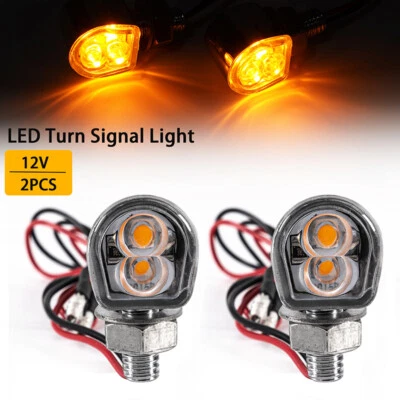 Mini intermitente de luz LED ámbar CC apto para motocicleta Harley Davidson Foto 1 de 4