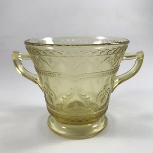 Vintage BUNDESGLAS "PATRIZIER BERNSTEIN" FUSS OFFEN ZUCKER 3,5" geätztes Design - Bild 1 von 5