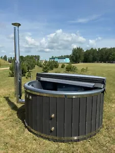Hot Tub Badefass mit Holzofen Whirlpool Outdoor mit Holzofen Badezuber - Bild 1 von 7