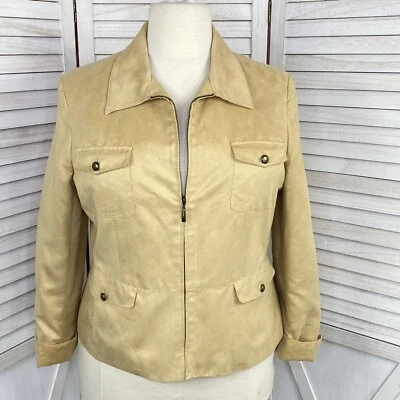 Chaqueta utilitaria Even Picone de microfibra para mujer 18 bronceada cremallera completa ligera Foto 1 de 4