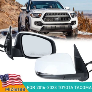 For 2016-2023 Toyota Tacoma Mirror Left & Right Side Heated Turn Signal White - Picture 1 of 12