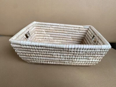 Natural Rectangular Basket Food Display Hand-Woven Home Bread Fruit Storage - Image 1 of 3