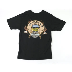 Harley Davidson St Paul, Mn 2005 Made in USA black t shirt M Large mens size - Picture 1 of 7