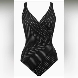 NWT Miraclesuit Pin Point Oceanus One Piece Swimsuit size 18 - Picture 1 of 9