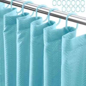 Eazzier Bath Extra Langer Waffel Duschvorhang oder Liner Babyblau Duschvorhang - Bild 1 von 7