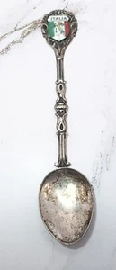 Cuchara de recuerdo plateada esmaltada 800 vintage Italia Italia, 4,375", 9,48 g - marcada - Imagen 1 de 17